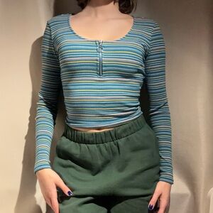 Garage stripped long sleeve top